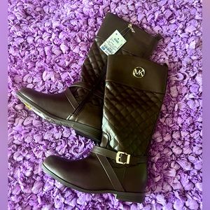 Kids size 5 Michael Kors boots dark brown. BRAND NEW